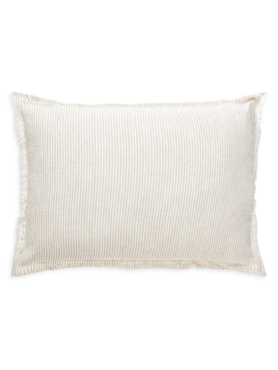 Anaya So Soft Linen Striped Down-alternative Pillow In Beige And White