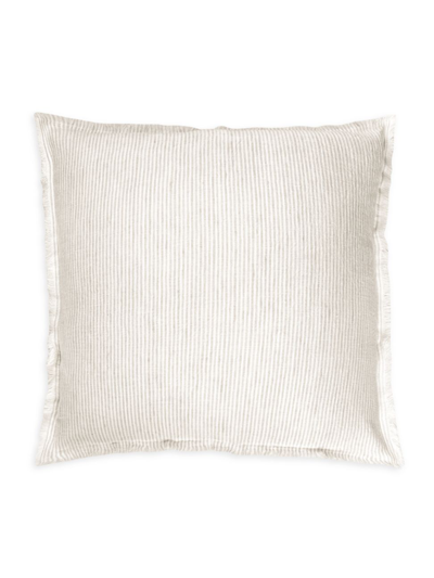 Anaya So Soft Linen Striped Pillow In Beige And White