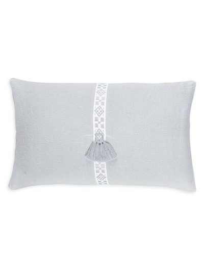 Anaya So Soft Linen Geometric Down-alternative Pillow In Grey