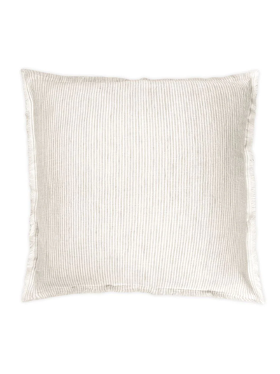 Anaya So Soft Striped Linen Pillow In Beige And White