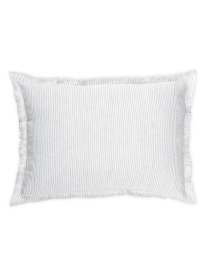 Anaya So Soft Linen Striped Pillow In Light Grey White