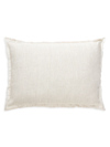 Anaya So Soft Linen Striped Down Pillow In Beige And White