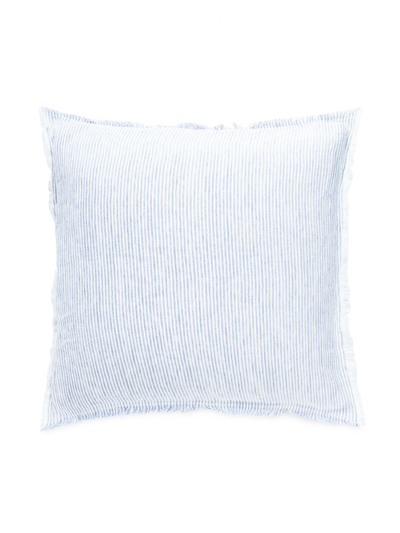 Anaya So Soft Linen Striped Down Pillow In Light Blue And White