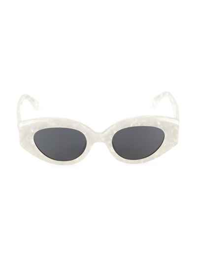 Philo Petra 47mm Cat Eye Sunglasses In White Black