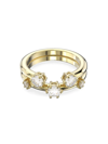 SWAROVSKI WOMEN'S CONSTELLA 2-PIECE GOLDTONE-PLATED & CRYSTAL RING SET