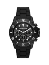 MICHAEL KORS MEN'S EVEREST CHRONOGRAPH BLACK STAINLESS STEEL & SILICONE WATCH