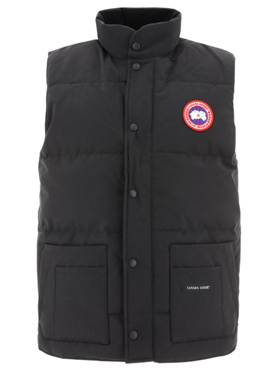 Canada Goose Logo-patch Padded Gilet In Black
