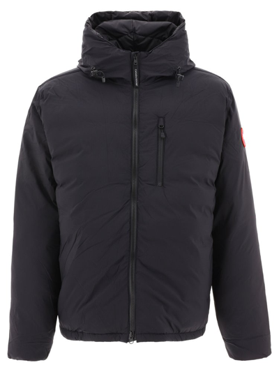 Canada Goose Lodge Logo Patch Padded Jacket In Black