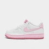 Nike Girls' Big Kids' Air Force 1 Low Casual Shoes In White/elemental Pink/medium Soft Pink/pink Foam