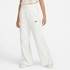 Nike Sportswear Phoenix High Waist Wide Leg Sweatpants In Sail/black