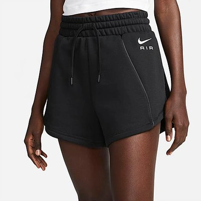 Nike Women's Air High-rise Fleece Shorts In Black/black/white
