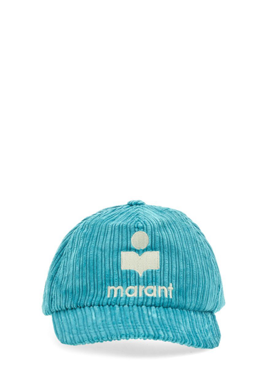 Isabel Marant Logo Embroidered Baseball Cap In Light Blue