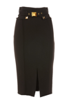 Elisabetta Franchi Black Pencil Skirt With Studs In Black