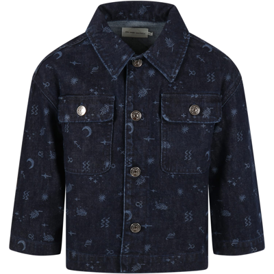 The New Society Blue Cosmos Shirt For Kids With Zodiac Symbols