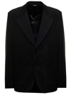 DOLCE & GABBANA CHARCHOAL PINSTRIPED BLAZER IN JERSEY DOLCE & GABBANA MAN