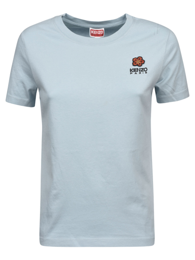 Kenzo Boke Flower Logo T-shirt In Bleu Ciel