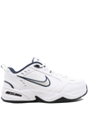 Nike Men's Wide-width Air Monarch Iv Training Sneakers From Finish Line In White/metallic Silver/mid-navy
