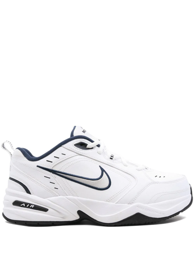 Nike Men's Air Monarch Iv Training Sneakers From Finish Line In White/metallic Silver/mid-navy