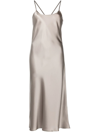 VOZ SLEEVELESS SILK MIDI DRESS