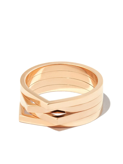 Repossi Antifer 18k Gold Four-row Ring In Pink Gold