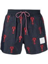 THOM BROWNE LOBSTER-EMBROIDERED SWIM SHORTS