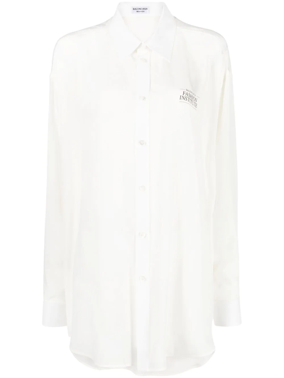 Balenciaga Fashion Institute Oversized Shirt In White