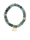 Sydney Evan 14kt Yellow Gold Aquamarine Rondelle Elephant Charm Beaded Bracelet In Gold