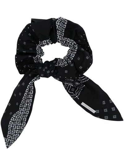 Givenchy Kids' Bandana-print Scrunchie In Black