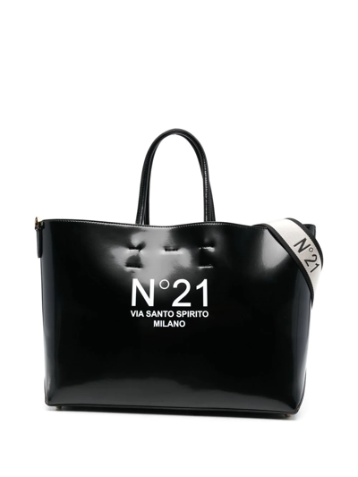N°21 Logo-print Tote Bag In Black