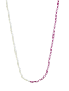 Eéra 18kt White Gold Enamel And Pearl Necklace In Silver