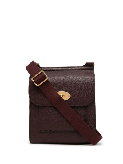 Mulberry Foldover Leather Shoulder Bag In Red