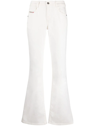 Diesel 1969 D-ebbey Low-rise Flared Jeans In White