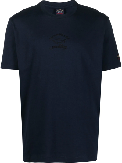 Paul & Shark Logo-print Cotton T-shirt In Blue