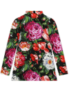 Dolce & Gabbana Floral-print Mock Neck Dress In Black