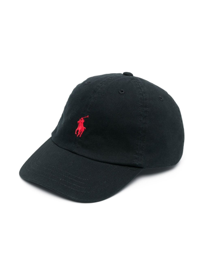Ralph Lauren Kids' Embroidered Logo Baseball Cap In Black