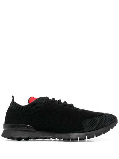 Kiton Sock-panel Detail Sneakers In Black