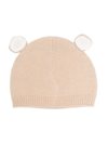 Il Gufo Baby Teddy-ear Wool Knit Beanie In Pink