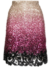 Ermanno Scervino Sequinned Gradient-effect Mini Dress In Pink