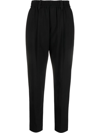 Brunello Cucinelli High-waisted Tapered Trousers In Black
