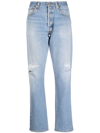RE/DONE DISTRESSED STRAIGHT-LEG JEANS