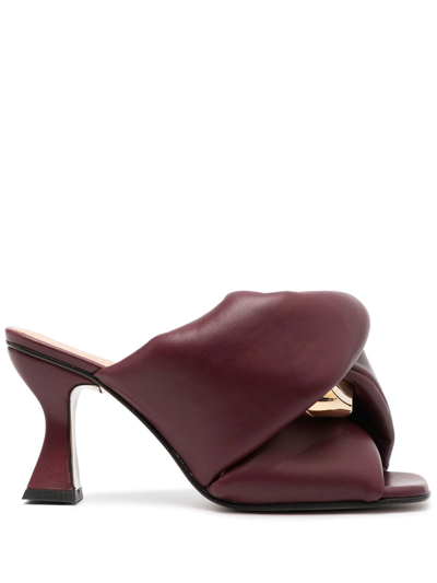 Jw Anderson Chain-detail Twisted Mule Sandals In Red