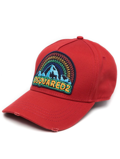 Dsquared2 Logo-patch Cap In Red
