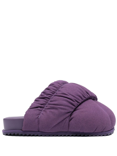 Yume Yume Gathered-padded Slippers In Purple