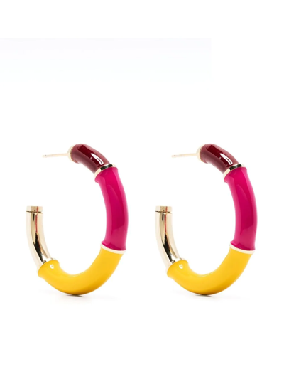 Rosantica Colour-block Half Hoop Earrings In Yellow