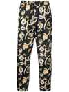 NANUSHKA FLORAL-PRINT SILK CROPPED TROUSERS