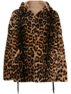 Yves Salomon Hooded Leopard-print Shearling Jacket In Neutrals