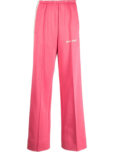 Palm Angels Loose Track Pants With Side Bands In Pink