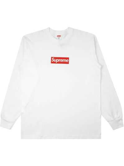 Supreme Box-logo Long-sleeve T-shirt In White