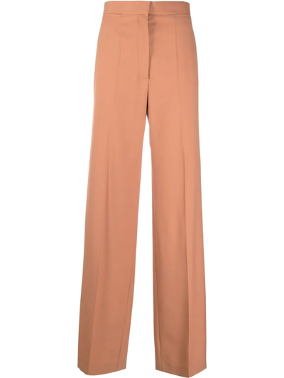 Stella Mccartney Straight-leg High-waist Tailored Trousers In Caramel