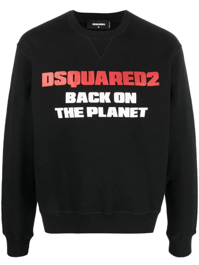 Dsquared2 Back On The Planet Sweatshirt In Black